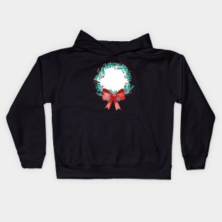 Wreath with bow watercolor Kids Hoodie